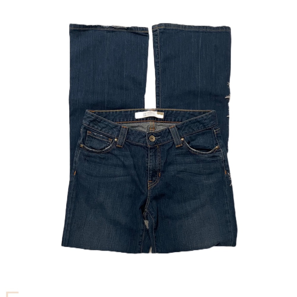 Gap Curvy Flare Low Rise Denim Jeans Medium Wash SZ 12